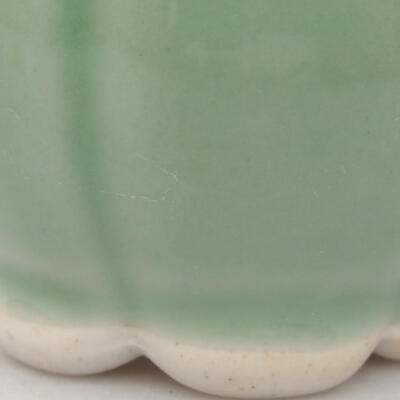 Keramik-Bonsaischale 7 x 7 x 5 cm, Farbe grün - 2