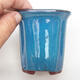 Bonsaischale aus Keramik 8,5 x 8,5 x 9,5 cm, Farbe Blau - 2/3