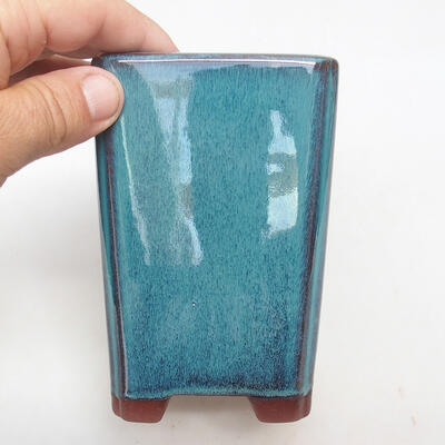 Bonsaischale aus Keramik 8,5 x 8,5 x 13 cm, Farbe blau - 2