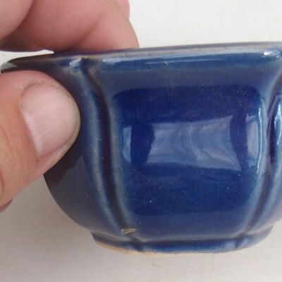 Bonsaischale aus Keramik 8 x 8 x 4,5 cm, Farbe blau - 2