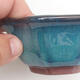 Bonsaischale aus Keramik 10,5 x 10,5 x 5 cm, Farbe Blau - 2/3