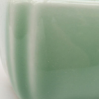 Keramik-Bonsaischale 6,5 x 6,5 x 5,5 cm, Farbe grün - 2
