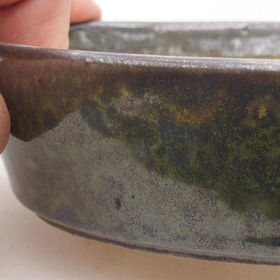 Keramische Bonsai-Schale 16 x 11,5 x 4 cm, Farbe grün - 2