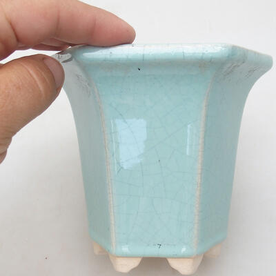 Bonsaischale aus Keramik 13 x 12 x 11,5 cm, Farbe blau - 2