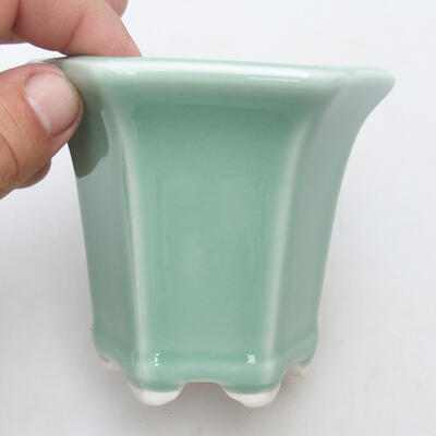 Bonsaischale aus Keramik 10 x 9 x 8,5 cm, Farbe grün - 2