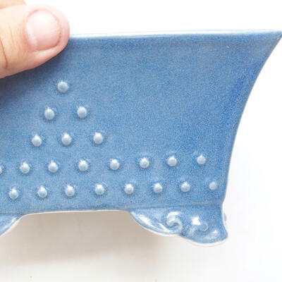 Bonsaischale aus Keramik 19 x 19 x 10 cm, Farbe blau - 2