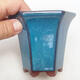 Bonsaischale aus Keramik 10 x 9 x 9 cm, Farbe blau - 2/3