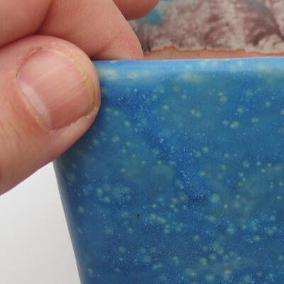 Bonsaischale aus Keramik 10 x 10 x 8,5 cm, Farbe blau - 2