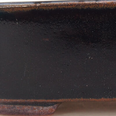 Keramik-Bonsaischale 10 x 8,5 x 3,5 cm, Farbe schwarz - 2