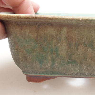 Keramische Bonsai-Schale 13 x 10 x 5,5 cm, Farbe grün - 2