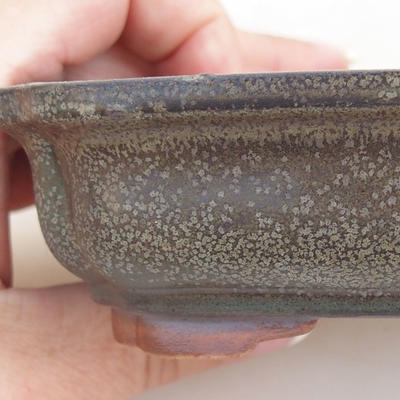 Keramische Bonsai-Schale 13 x 10 x 3,5 cm, graue Farbe - 2