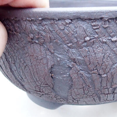 Bonsaischale aus Keramik 15,5 x 15,5 x 7 cm, rissige Farbe - 2