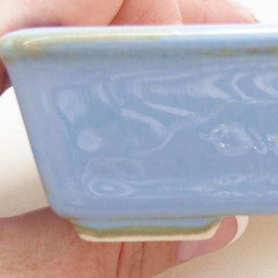 Keramische Bonsai-Schale 10,5 x 8,5 x 3 cm, Farbe blau - 2