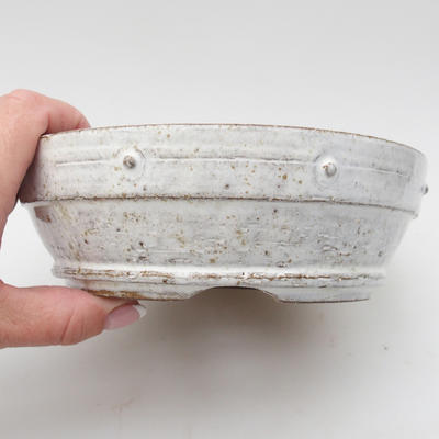 Keramik Bonsai Schüssel 17 x 17 x 5,5 cm, weiße Farbe - 2