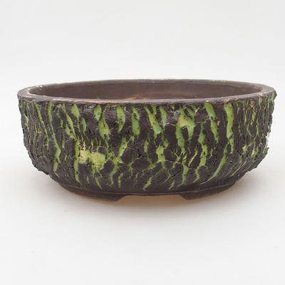 Keramische Bonsai-Schale 18 x 18 x 6,5 cm, rissige Farbe - 2