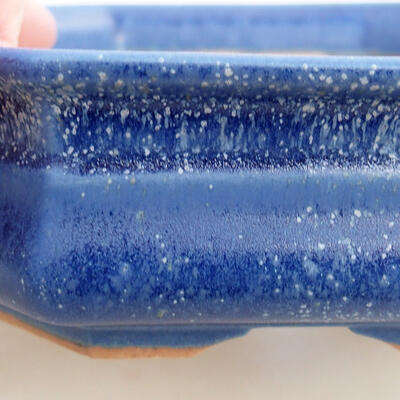 Bonsaischale aus Keramik 13 x 13 x 4 cm, Farbe blau - 2