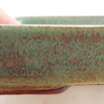 Bonsaischale aus Keramik 17,5 x 13 x 3 cm, Farbe grün - 2
