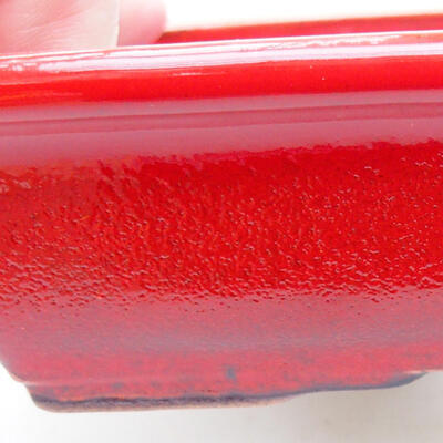 Bonsaischale aus Keramik 17 x 12,5 x 4 cm, Farbe rot - 2