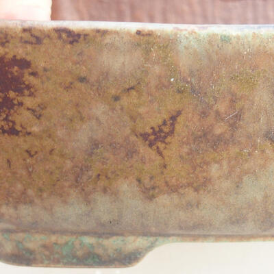 Bonsaischale aus Keramik 14,5 x 11,5 x 5,5 cm, braun-grüne Farbe - 2