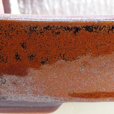 Bonsaischale aus Keramik 17,5 x 13,5 x 5 cm, braune Farbe - 2