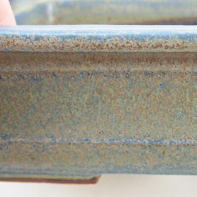 Bonsaischale aus Keramik 16,5 x 11 x 5 cm, Farbe blau - 2