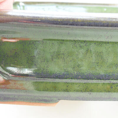 Bonsaischale aus Keramik 16,5 x 11 x 5 cm, Farbe grün - 2
