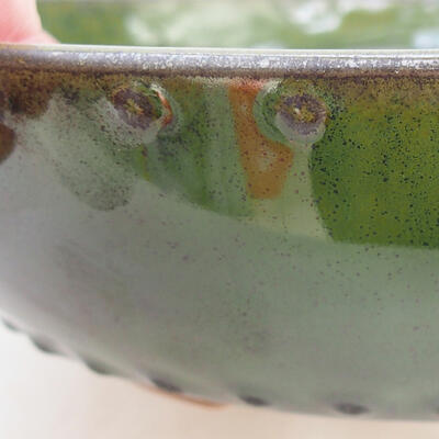 Bonsaischale aus Keramik 17 x 17 x 4,5 cm, Farbe grün - 2