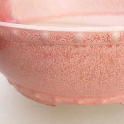 Bonsaischale aus Keramik 17 x 17 x 5,5 cm, Farbe Rosa - 2