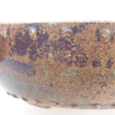 Bonsaischale aus Keramik 17 x 17 x 4,5 cm, Farbe braun-grün - 2