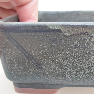 Keramische Bonsai-Schale 14,5 x 10,5 x 5 cm, graue Farbe - 2