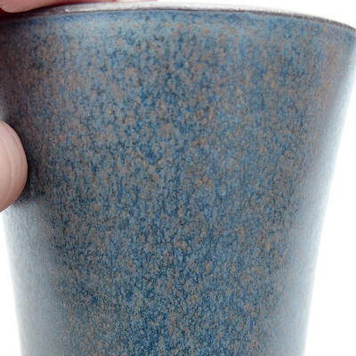 Bonsaischale aus Keramik 8,5 x 8,5 x 10,5 cm, Farbe blau - 2