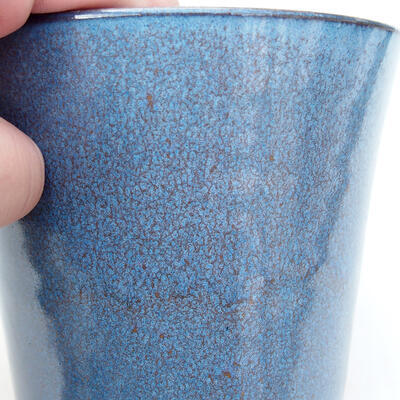 Bonsaischale aus Keramik 11 x 11 x 10,5 cm, Farbe blau - 2