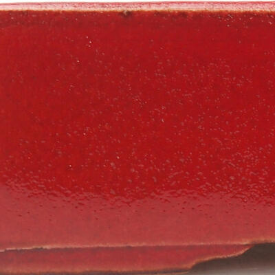 Keramik-Bonsaischale 13 x 10 x 3,5 cm, Farbe Rot - 2