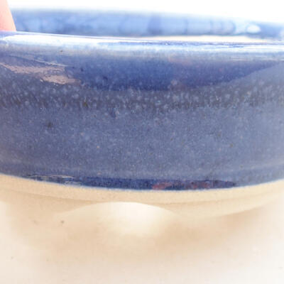 Keramische Bonsai-Schale 11 x 11 x 3,5 cm, Farbe blau - 2