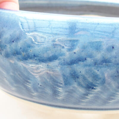 Keramische Bonsai-Schale 14 x 14 x 5,5 cm, Farbe blau - 2