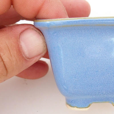 Mini-Bonsaischale 6,5 x 6,5 x 5 cm, Farbe blau - 2