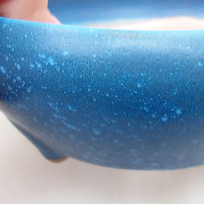 Bonsaischale aus Keramik 10,5 x 10,5 x 4,5 cm, Farbe blau - 2