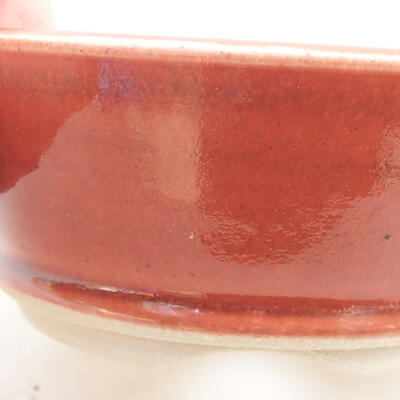 Keramik Bonsai Schüssel 10 x 10 x 4 cm, Ziegelfarbe - 2