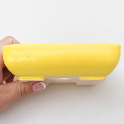 Keramik Bonsai Schüssel 13 x 9,5 x 3,5 cm, gelbe Farbe - 2