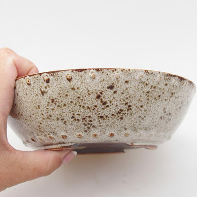 Keramik Bonsai Schüssel 18 x 18 x 5 cm, Farbe weiß - 2