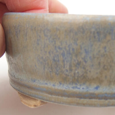 Keramik-Bonsaischale 8,5 x 8,5 x 3,5 cm, Farbe Blau - 2