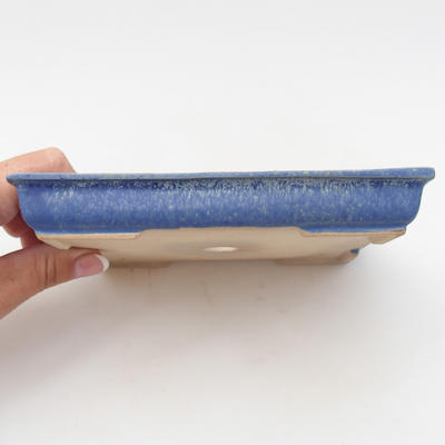 Keramik Bonsaischale 15,5 x 13 x 2 cm, Farbe blau - 2