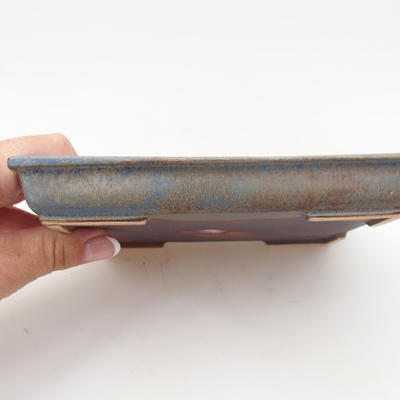 Keramik Bonsaischale 15 x 13 x 2 cm, Farbe blau - 2