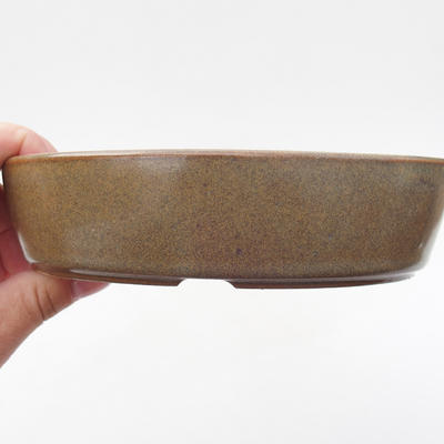 Keramik Bonsai Schüssel 16 x 11 x 4 cm, braune Farbe - 2