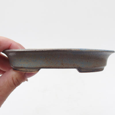 Keramik Bonsaischale 12,5 x 11 x 2 cm, Farbe blau - 2