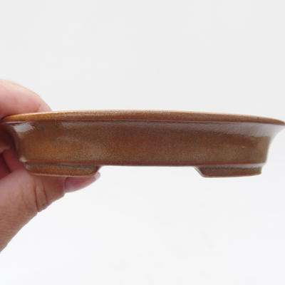 Keramik Bonsai Schüssel 12,5 x 11 x 2 cm, braune Farbe - 2