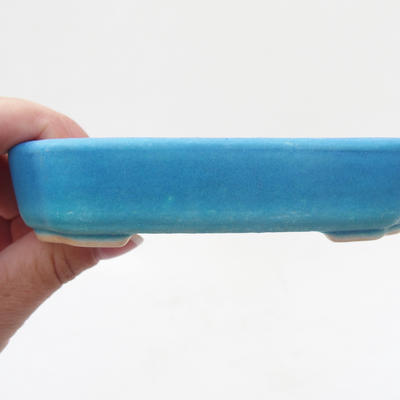 Keramik Bonsaischale 13 x 9 x 2,5 cm, Farbe blau - 2