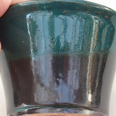 Bonsaischale aus Keramik 10 x 10 x 6,5 cm, Farbe grün - 2