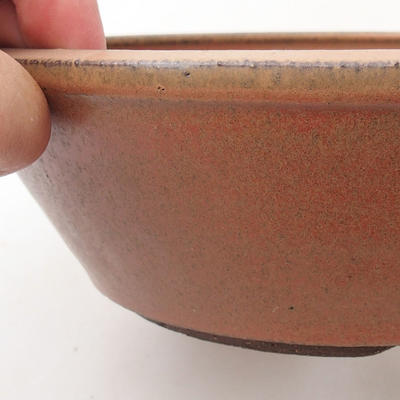 Keramische Bonsai-Schale 19 x 19 x 6 cm, Farbe rot - 2