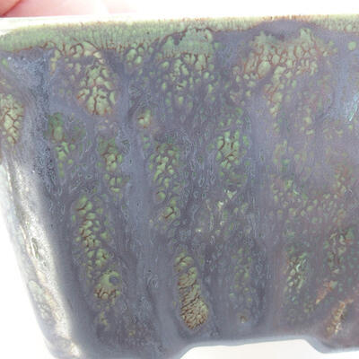 Bonsaischale aus Keramik 8 x 8 x 5,5 cm, Farbe grün - 2